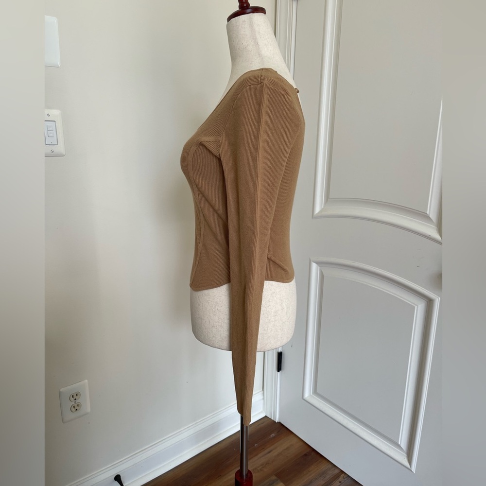 Bar III Ribbed Square Neck Top - Picture 5 of 8